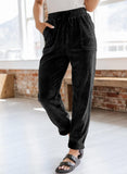 European And American Casual Pants Fashion Solid Color Corduroy Wide-leg Pants Women's Pants