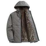 Men's Jacket With Fleece And Thick Cotton, Casual Hooded Stand-up Collar