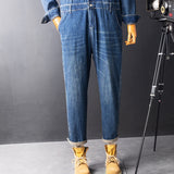 Retro Denim Casual Jumpsuit Set For Men