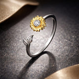 925 Sterling Silver Ring with Pavé Setting CZ, 0.1cm Width, Flower Design for Women