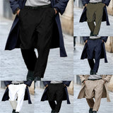 Mens Business Formal Solid-Color New-Style Outdoor Street-Style Straight-Leg Suit Trousers