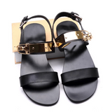 Men's Summer Leather Roman Sandals with Metal Rivets