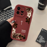 Gentle-style Retro Dried Flower Phone Case Airbag Drop-Proof Phone Protector