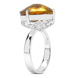 9.05 Carat Genuine Citrine .925 Sterling Silver Ring