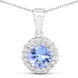 3.77 Carat Genuine Tanzanite and White Topaz .925 Sterling Silver 3 Piece Jewelry Set (Ring, Earrings, and Pendant w/ Chain)
