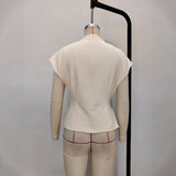 Minimalist European And American Half-high-neck Short-sleeve Top