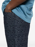 Fendi Men Ff Jacquard Denim Shorts