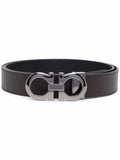 Ferragamo Men Hammered Leather Reversible Gancini Belt