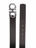 Ferragamo Men Hammered Leather Reversible Gancini Belt
