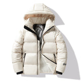 Loose-fitting Black Gold Cotton-padded Hooded Down Jacket