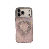 Rhinestone Dot-tipped Tassel Heart Phone Case