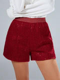 Versatile Wide-leg Bootcut Pants With A Stretchy Elastic Waist, Crafted From Shimmering Coarse Wool And Glossy Silk
