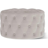 29.5" Tufted Velvet Round Ottoman Classic Button Living Room Footrest with Storage