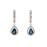 .88ct London Blue Topaz Dangle Earrings 14KT White Gold