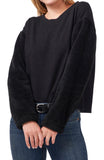 Vince Camuto Long Sleeve Cozy Top w/ Plush Sleeves, Size Small