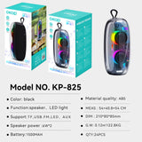 KP-825 Best-Selling Bluetooth Speaker Cool RGB Ambient Lighting Portable Outdoor Handle Waterproof Compact Desktop Speaker