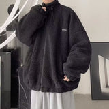Men's Autumn And Winter Loose Casual Cotton-padded Clothes Fleece-lined Thickening Stand Collar Clothes