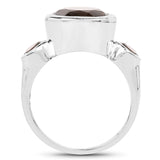 3.56 Carat Genuine Smoky Quartz .925 Sterling Silver Ring
