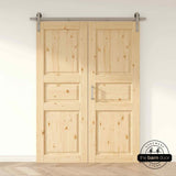 J-Strap Bifold Barn Door Hardware | Brushed Nickel | 2 Door Kit