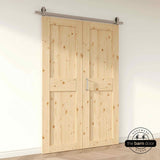 J Top Mount Bifold Barn Door Hardware | Brushed Nickel | 2 Door Kit