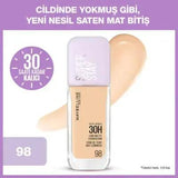 Maybelline New York Lumi Mat Fondšten - 098, Matte Foundation for Natural Finish, Lightweight & Long-Lasting