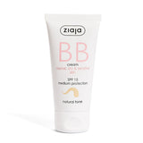 Ziaja Natural BB Cream SPF 15: Hydrating Light Coverage for Dry & Sensitive Skin - Vegan Formula with Hyaluronic Acid