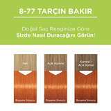 Palette Natural Hair Dye - Permanent Hair Color with Natural Ingredients - 8-77 Tarçın Bakır