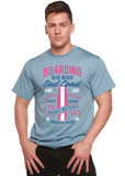 Boarding Blue Beach Men's Bamboo Viscose/Organic Cotton Short Sleeve Graphic T-Shirt