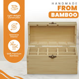 9 Slotted Large Wooden Bamboo Handcrafted Storage Box for Gold Silver Platinum Acid Jewelry Test Kit and Supplies