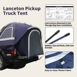 Lanceton Pickup Truck Tent for 5.5'-6.5' Beds, Waterproof PU3000mm High-Density Oxford, Color-Coded Easy Setup, Features Unique 8" Rear Window Access Pipe & Cross-Pole Windproof Structure (F150, Ram, Silverado, Tundra)