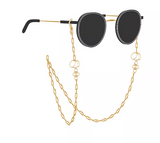 Unwritten Gold Flash Plated Leaf Design 27in Glasses or Face Mask Chain