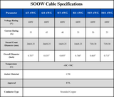 8/3 SOOW Cable Cord Wire - 8 Gauge 8 AWG 3 Conductor 600V Portable Power Extension Cord Cable with Ultra Flexible Insulation Jacket