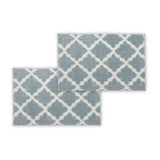 Bibb Home 1-2 Pack Trellis Micro Shag Bath Rugs 17" X 24"