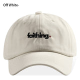 Religious Christian Faithing Letter Embroidery Black Vintage Casual Unisex Baseball Cap