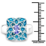 0.44 Carat Genuine Tanzanite .925 Sterling Silver Ring