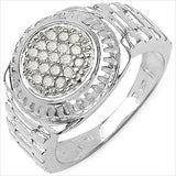 0.20 Carat Genuine White Diamond .925 Sterling Silver Ring