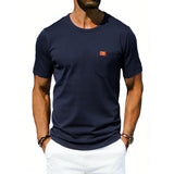 Men's Loose-fit Retro Simple Casual Crew-neck Short-sleeve T-shirt