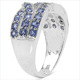 1.26 Carat Genuine Tanzanite .925 Sterling Silver Ring