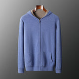 Men's Cashmere Zipper Cardigan Hooded Double-sided Sweater Coat