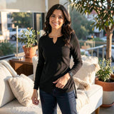 Thalia Sodi Ruched Keyhole Sweater, Black Size Medium