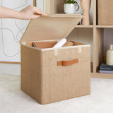 Ocean Home Jute Storage Box with Lid - Stylish Decorative Box for Organizing and Storing Items