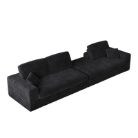 114.5'Modern Corduroy Modular foam Sofa, Recliner Seat reversible Sofa, 2-in-1 Sofa with Recliner and L-Shaped Sofa Combination with Three Cushion Neck Pillow Combination and Two Throw Pillows
