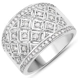 0.52 Carat Genuine White Diamond .925 Sterling Silver Ring