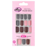 Eklips Pink Mocha Press-On Nails Glossy Finish 24-Pack