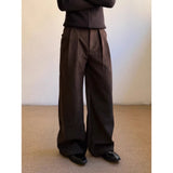 American-style Retro Pleated Thickened Wool Casual Suit Pants