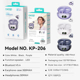 KP-206 New Wireless Bluetooth Earbuds Digital Battery Display OWS High Fidelity Audio Clip-On Design Export-Ready Factory Stock Gift Item