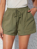 New Summer Cotton-linen Shorts With Pockets In Solid Colors