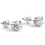 2Ct TW Round Lab Grown Diamond Studs 14K White Gold with Screw Backs