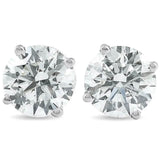 2Ct TW Round Lab Grown Diamond Studs 14K White Gold with Screw Backs