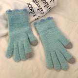 Winter Fingerless Knitted Gloves Touchscreen Warm Windproof